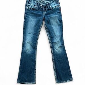 Silver Jeans Tuesday Bootcut Women's Jeans W28L31 MidRise Distressed Embellished